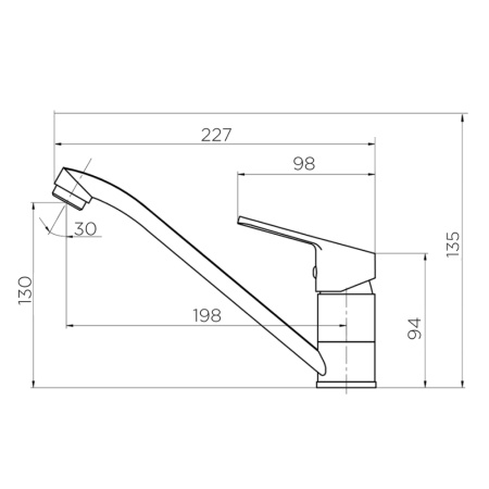 Смеситель для кухни Dorff Norma D1012000 на раковину хром