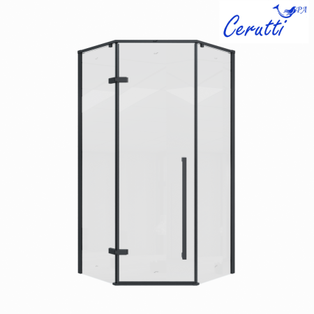 Душевой уголок Cerutti SPA C2A 100х100 стекло прозрачное профиль черный без поддона