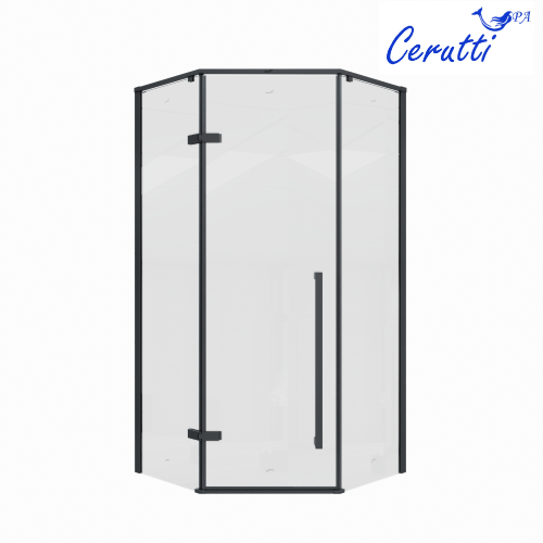 Душевой уголок Cerutti SPA C2A 100х100 стекло прозрачное профиль черный - фото 2