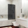 Душевая шторка на ванну Maybah Glass MGV-80-2у 60х140 стекло тонированное профиль бронза ориентация универсальная