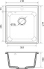 Кухонная мойка Granfest Quarz 17 серый 48х42 цвет серый поверхность матовая
