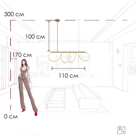 Светильник подвесной Loft It Thread 10388P/A Brass