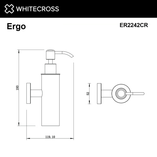 Дозатор Whitecross ERGO chrome ER2242CR - фото 2