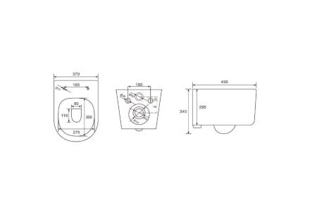 Унитаз подвесной Aquatek МИЯ AQ2004-MB черный с сиденьем микролифт безободковый каскадный смыв