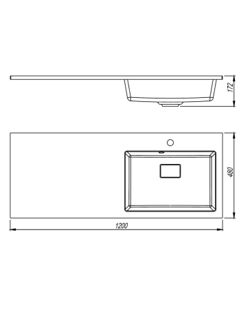 Раковина из искусственного камня Uperwood Cosmos 291020412 120х50 над стиральной машиной цвет белый