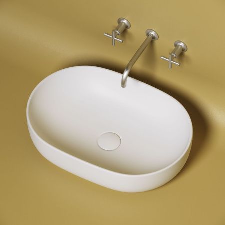 Раковина из сантехнического фарфора Ceramica Nova ELEMENT CN6047MW 60х40 накладная цвет белый без отверстий под смеситель