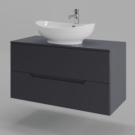 Тумба с раковиной Orange Line Li-100TugMDF+B08-585W 100х50 цвет серый