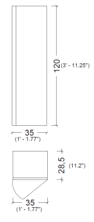 Шкаф-пенал Armadi Art Vallessi 836-C matt 40х120 подвесной цвет серый
