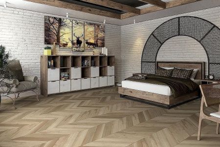 Кварцвиниловая плитка Damy Floor CHEVRON LVT DF05-Ch-LVT Сен-Жермен толщина 0.25 см 43 класс 600х127
