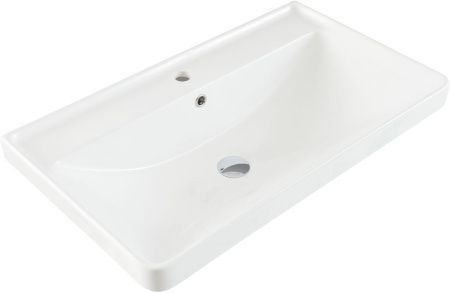 Раковина керамическая Aquanet Ирис 00301805 80х50 полувстраиваемая цвет белый 1 отверстие под смеситель