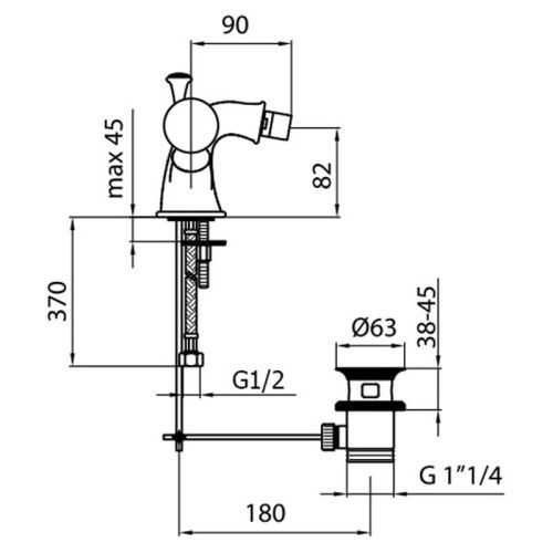 Смеситель Webert Karenina KA710102010 на биде золото - фото 3