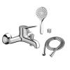 Смеситель для ванны и душа Dorff Optima D2010008 настенный хром