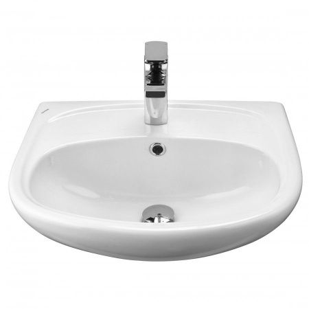 Раковина из сантехнического фарфора Santek Анимо 1WH110496 50х40 подвесная цвет белый 1 отверстие под смеситель