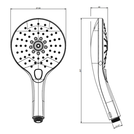 Душевая лейка Gessi Origini 47351#707 цвет черный