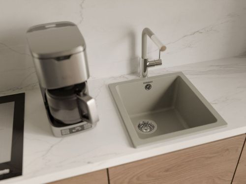 Кухонная мойка Rivelato BERKANA BK-35 topazio 42х46 цвет бежевый - фото 5