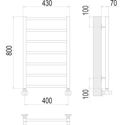 Полотенцесушитель Terminus 4670078529640 43х80 водяной хром - фото 3