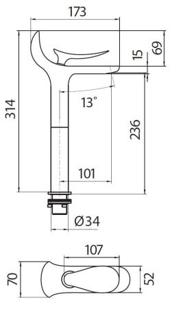 Смеситель Creavit FG6501 на раковину хром