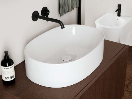 Раковина из санфаянса Scarabeo Skinny 5409 60х40 накладная цвет белый глянцевый