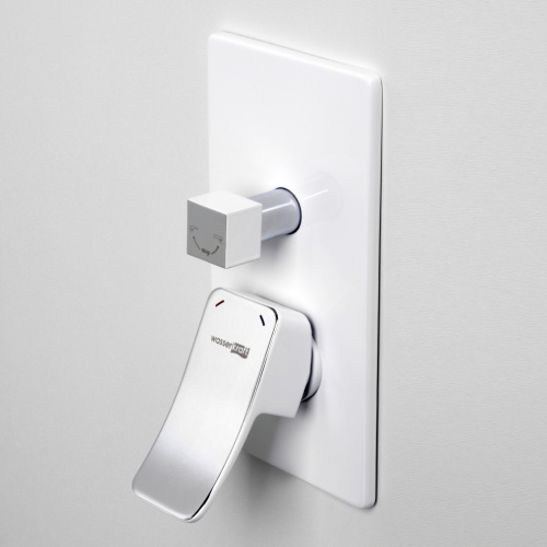 Смеситель для ванны и душа WasserKRAFT Aller 1060 WHITE 10641W встраиваемый белый/хром - фото 2