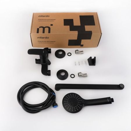 Смеситель для ванны Milardo Rora RORBL00M10 настенный черный