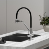 Смеситель для кухни Sancos Dora SC4003CH на мойку хром/черный без термостата