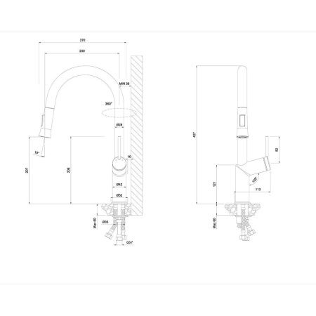 Смеситель для кухни LeMark Minima LM3850C на мойку хром