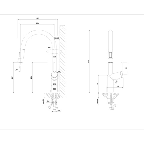 Смеситель для кухни LeMark Minima LM3850C на мойку хром - фото 2