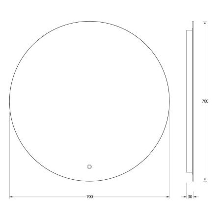 Зеркало с подсветкой Evoform Ledshine BY 2644 70х70 подвесное