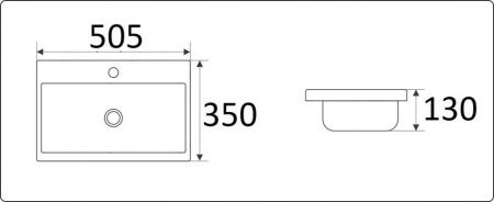 Раковина из сантехнического фаянса CeramaLux 9595-50 50х40 встраиваемая цвет белый 1 отверстие под смеситель
