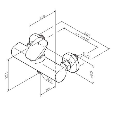 Смеситель для душа Am.Pm Spirit V2.0 F70A20000 настенный хром