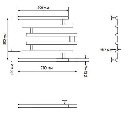 Полотенцесушитель водяной Indigo Zip FZW50-60 70х5 хром