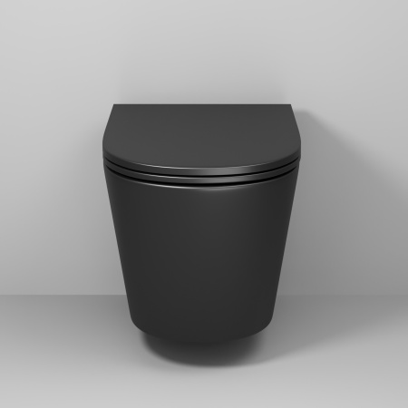 Унитаз подвесной Grossman Торнадо GR-4478BMSQ черный матовый с сиденьем микролифт безободковый смыв торнадо