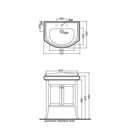 Тумба под раковину Kerasan Retro 734940 70х50 цвет коричневый