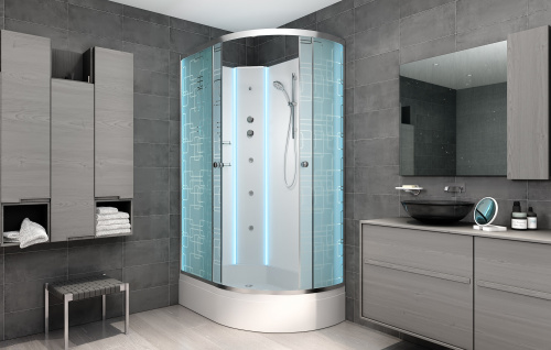 Душевая кабина AvaCan EM2712LNLED 120х80 асимметричная без крыши - фото 3