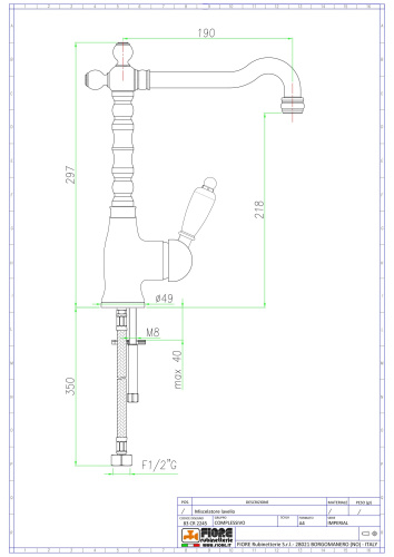Смеситель Fiore Imperiale 83CR5225 на раковину хром - фото 2