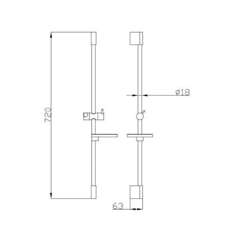 Душевая штанга D-Lin D63509 цвет хром