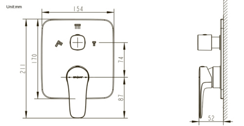Смеситель для душа Bravat Source PB8173218CP-3-ENG встраиваемый в стену хром - фото 2