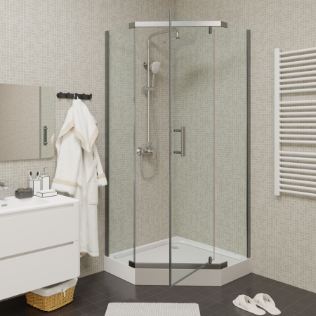 Душевой уголок Parly ZPE911TE 90х90 стекло прозрачное профиль хром с поддоном