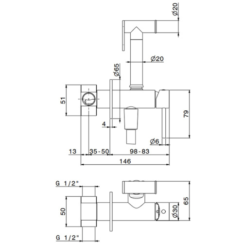 Гигиенический душ Newform Idroscopini 886.21.018 хром - фото 2