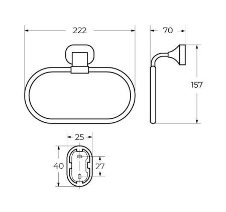 Полотенцедержатель Art&Max OVALE AM-E-4080B