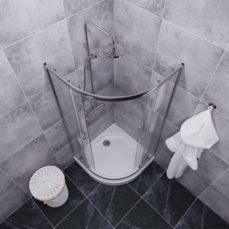 Душевой уголок Тритон Альфа Щ0000049614 80х80 стекло прозрачное профиль хром с поддоном