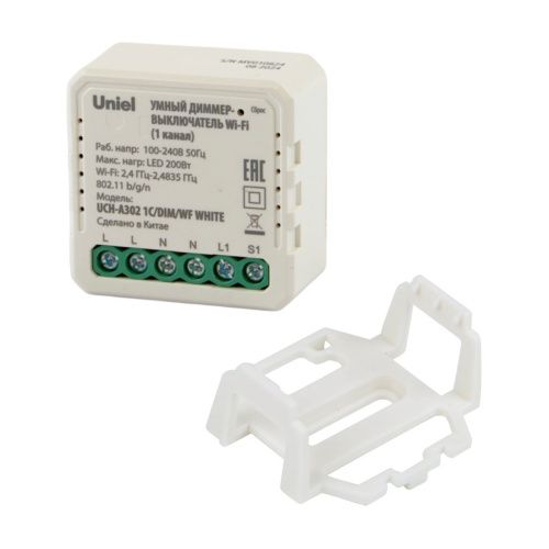 Умный диммер-выключатель Wi-Fi Uniel UCH-A302 1C/DIM/WF WHITE - фото 2