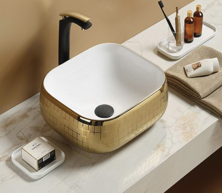 Раковина из санфаянса CeramaLux C1068 45х40 накладная цвет белый