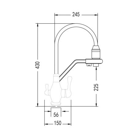 Смеситель для кухни Rose R858L на мойку сатин