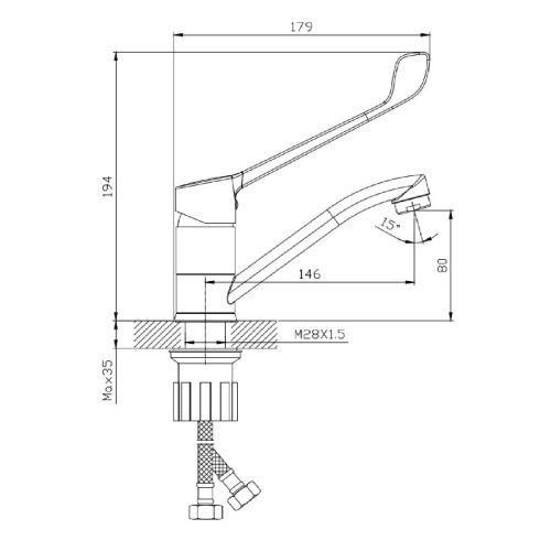Смеситель Splenka S08 S08.45 на раковину хром - фото 3