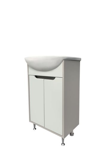 Тумба под раковину Runo Эконова 00-00004652 50х30 напольная цвет серый - фото 2