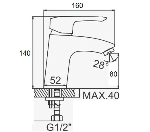 Смеситель D-Lin D110404-6 на раковину хром - фото 2