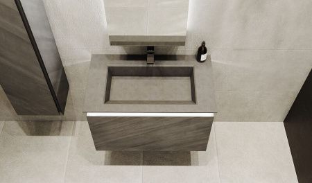 Раковина Jorno INCLINE Inc.08.80/P/Bet/JR полувстраиваемая цвет серый