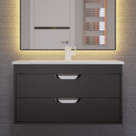 Тумба под раковину Uperwood Modul 2930205153 80х40 подвесная цвет черный