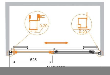 Душевая дверь Cezares LUX-SOFT LUX-SOFT-W-BF-1-130-C-Cr-IV 130х200 стекло прозрачное профиль хром